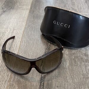 Gucci Dark Brown Sunglasses with Black Case